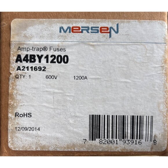 Ferraz Shawmut A4BY1200 Fuse 1200 Amp 600VAC Class L Form 480 Current Limiting - Picture 7 of 7